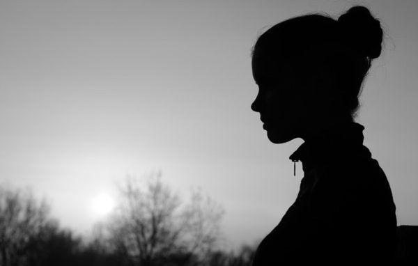 Girl with bun silhouette