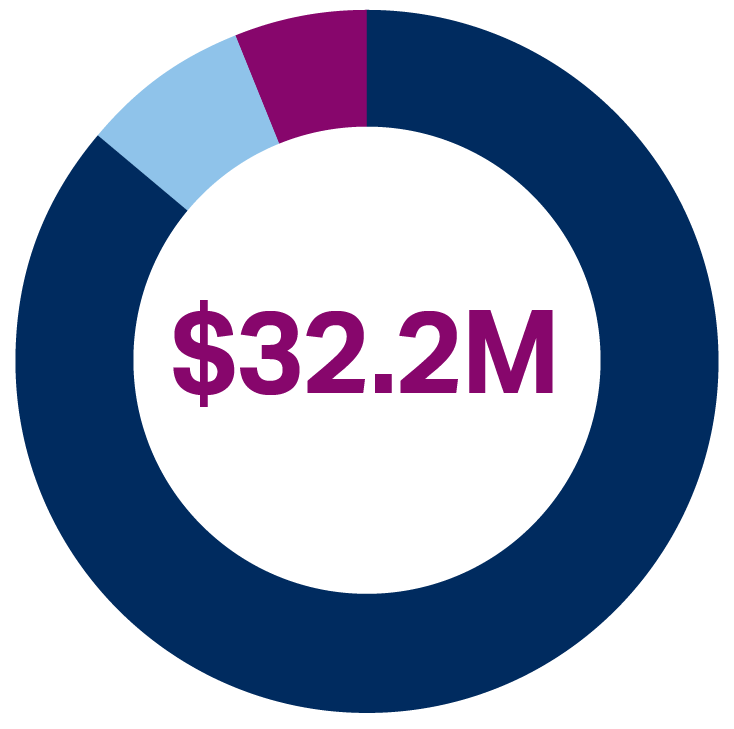 Pie chart showing Tahirih Expenses of $32.2M