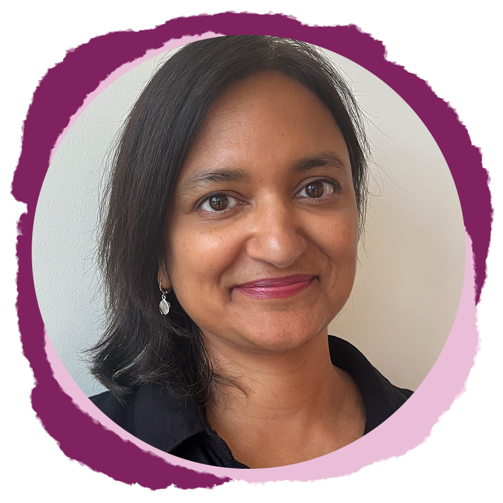 Smiling woman of Asian Indian descent