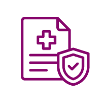 Icon: medical document and seal of approval